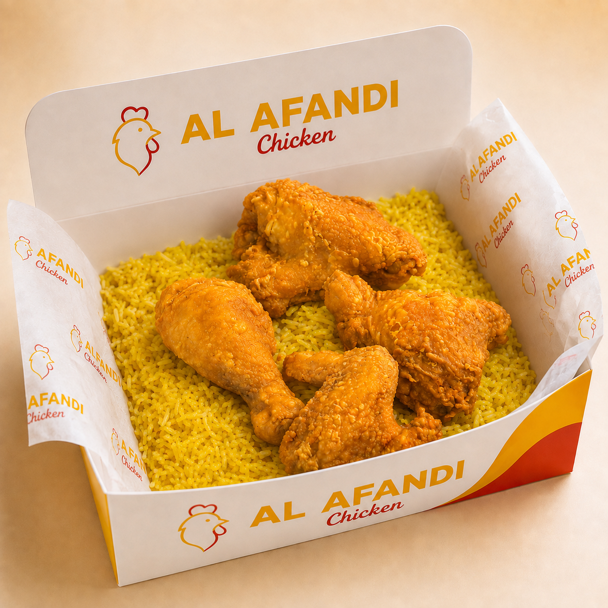 Rice with Broasted (4 pcs)